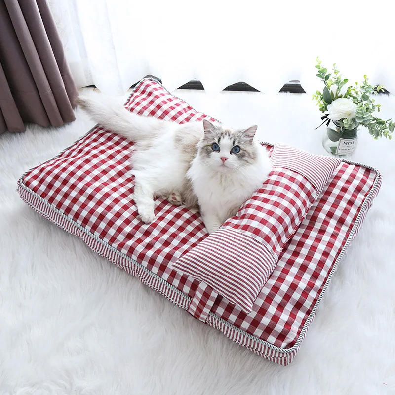 

Pet Cat Bed Dog Sleeping Sofa With Pillow Thicken Pet Mattress For Small Cats Dogs Soft Warm Puppy Kennel Cushion Dogs Products