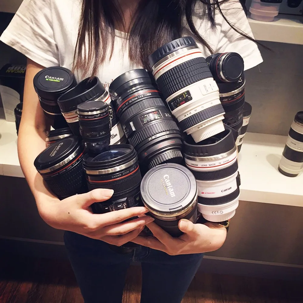 400 мл креативная чашка из нержавеющей стали с линзой для камеры кофе молока чая