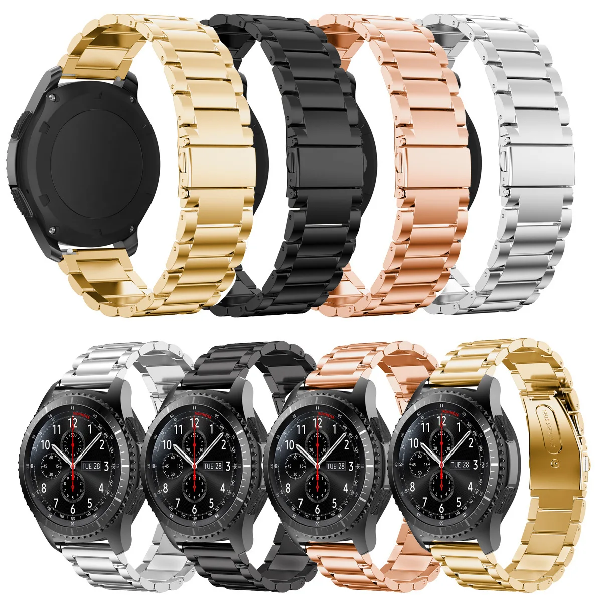

Браслет из нержавеющей стали для Samsung Galaxy Watch 46 мм S3 S2 22 мм SM-R800NZSAXAR 20 мм Amazfit BIP, ремешок для часов Galxy 42 мм