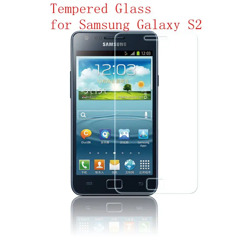 

For Samsung S2 Screen Protector Protective Film Tempered Glass for Galaxy GT i9100 S II S2 plus GT-i9100 9100 Case cover
