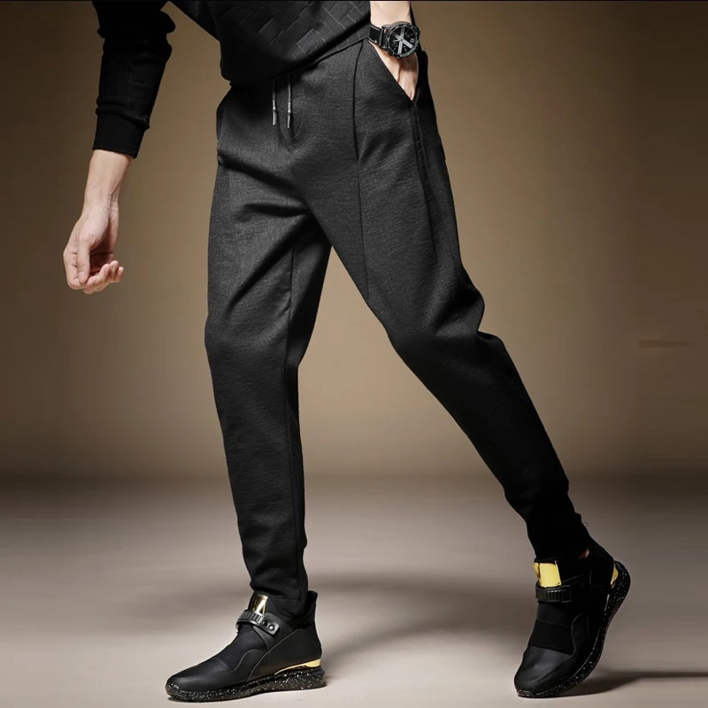 

Fashion Casual Pants Men's Plus Velvet Thickening Autumn Winter Trend Sweatpants Pantalones De Hombre Men Clothing BC50XXK