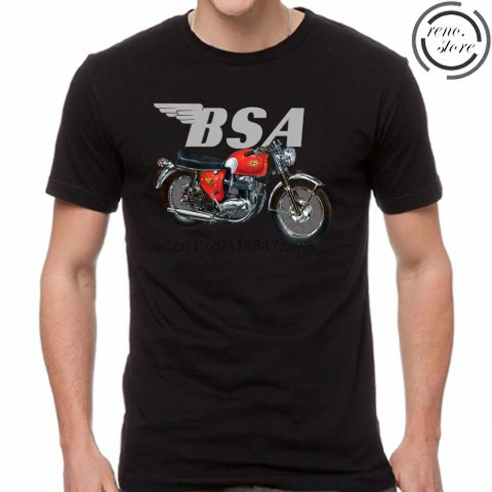 BSA Мотоцикл логотип мужская Черная Футболка размер S M L XL 2XL 3XL|Мужские футболки| |
