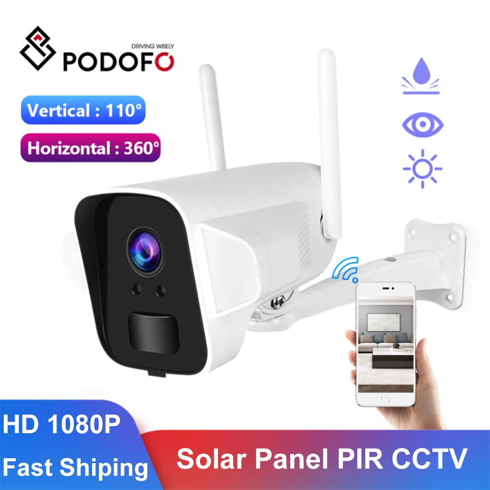 

Podofo Solar Camera Wirless 1080P IP Camera WiFi PTZ Outdoor 8W Solar Panel PIR CCTV Home Courtyard Lamp Smart Security Monitor