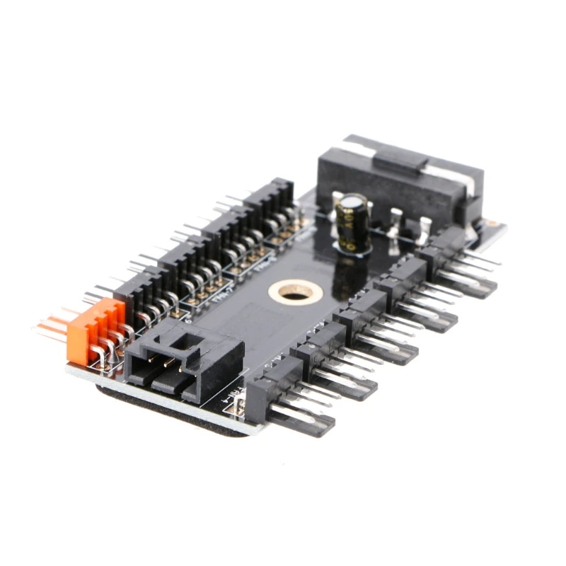 

IDE Molex 1 To 10 Way PWM Cooling Fan Hub 4-Pin 12V Power Socket PCB Adapter
