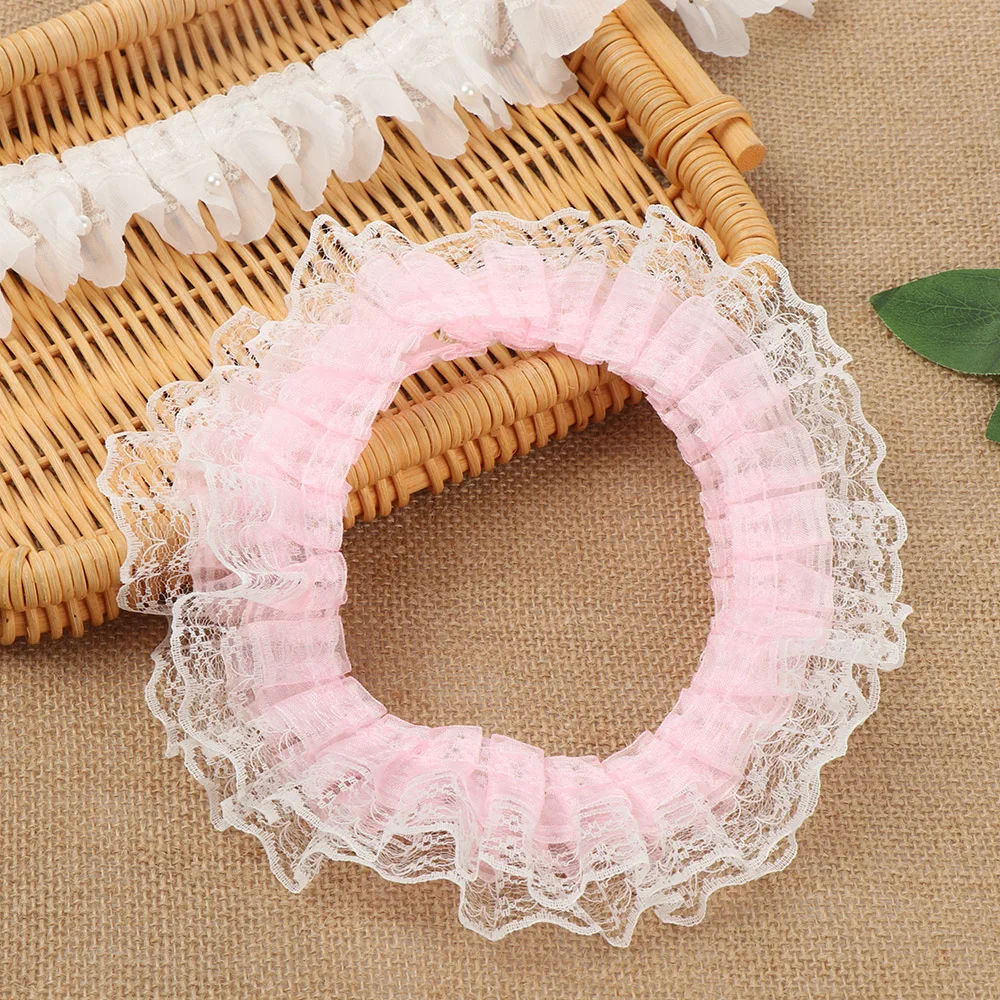 Двухслойная плиссированная сетчатая кружевная ткань 3D длиной 1 м оборки отделка