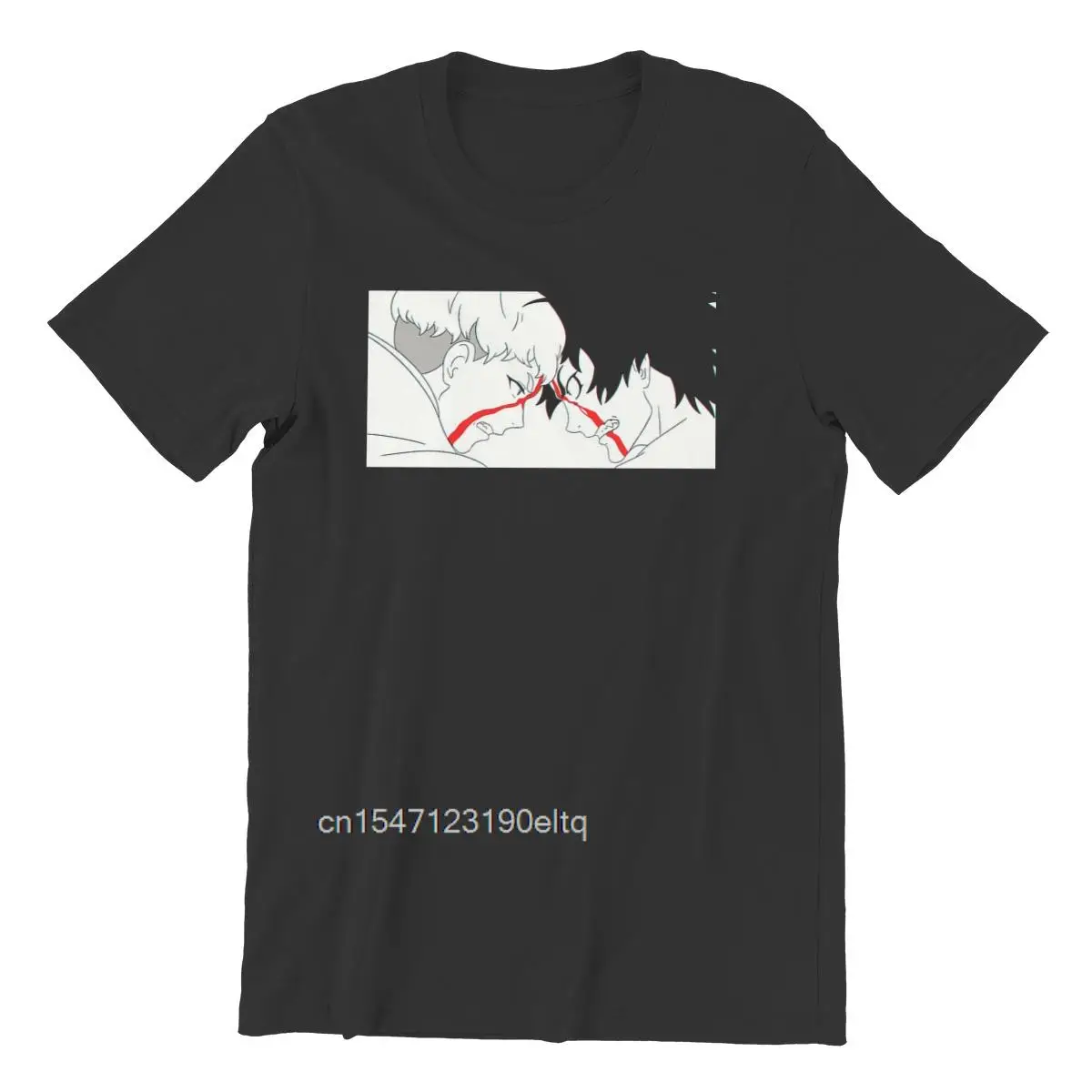 

Men Devilman Crybaby Amon Anime T-Shirts Funny Tops Ryo and Akira Pure Cotton Tees Harajuku TShirt