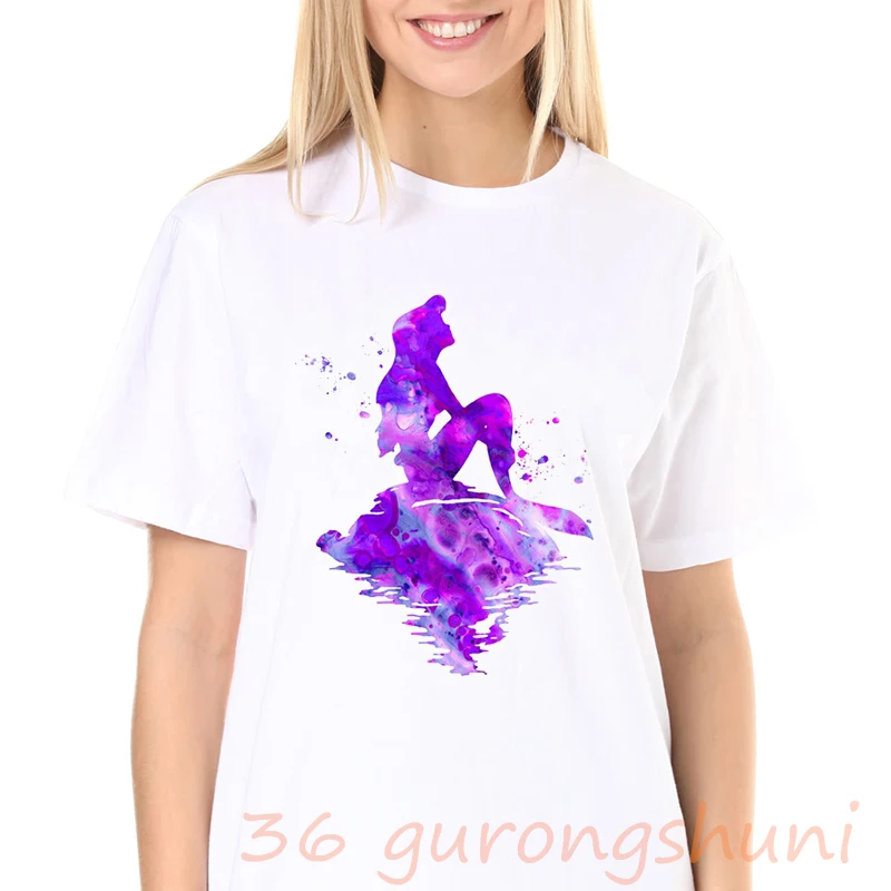 

Женская Радужная футболка с коротким рукавом, летняя Радужная футболка с изображением гимнастики и брызг, белая футболка для гимнастики, 2021