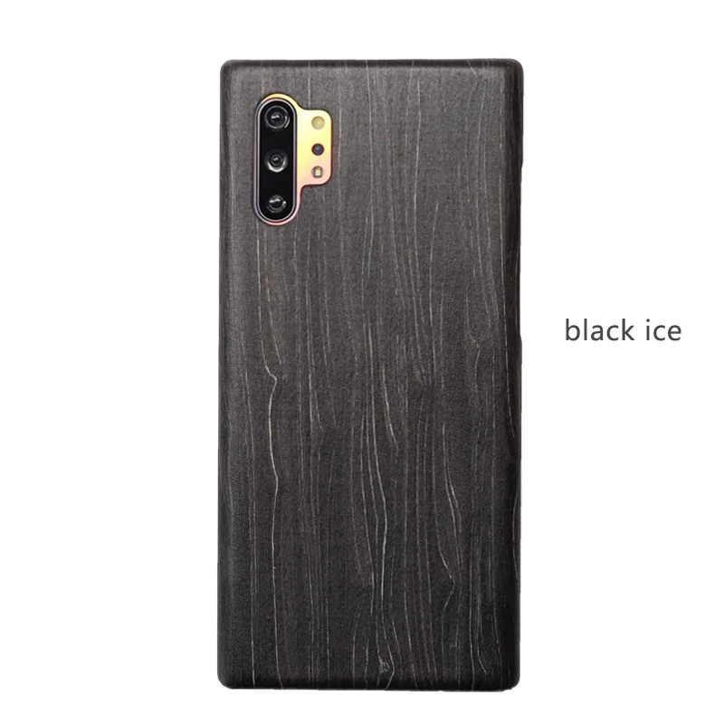 Black Ice Для samsung Galaxy Note 10 Plus чехол Роскошный тонкий жесткий деревянный противоударный Броня задняя крышка чехол для телефона Samsug Note 10 Funda - Цвет: Black Ice