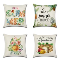 summer fruit farm cushion cover pineapple mango print cotton linen thorw pillowcase home chair sofa car decorative pillow case