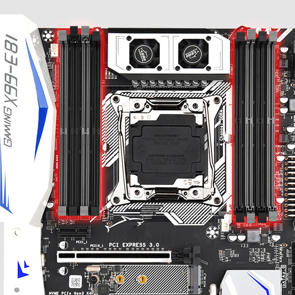 Kaufen X99 E8I Motherboard 8 Kanäle Dual M.2 NVME Slot SSD Speicher Unterstützung DDR4 LGA2011-3 V3/V4 PCIE 16X Mit Lüfter