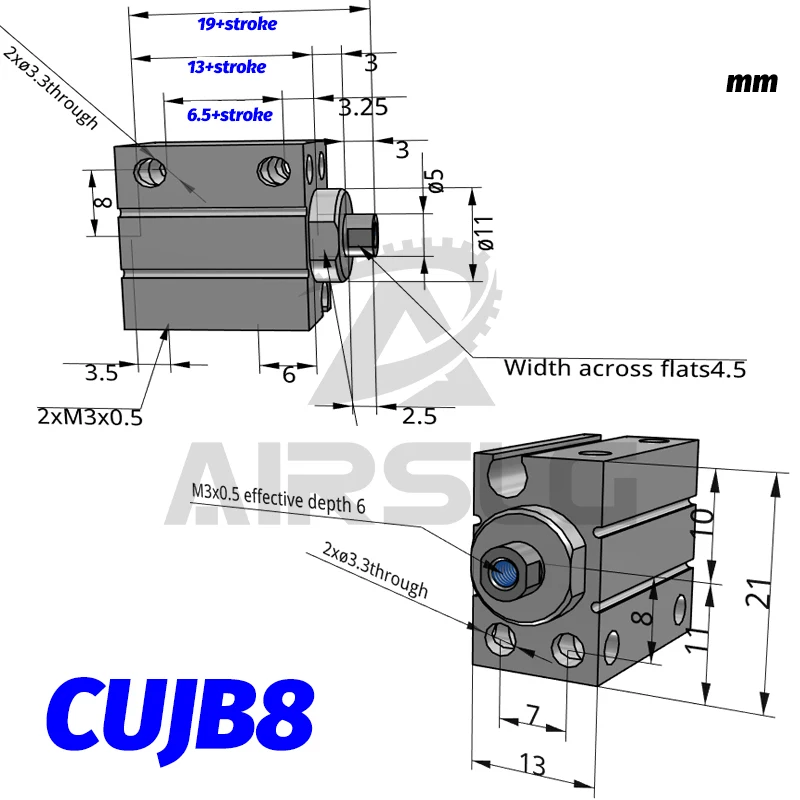 CUJB4 Мини крепление цилиндр CDUJB6 скважины 4 6 8 10 мм ход 4 6 8 10 15 20 25 30 двойного действия CDUJB8-10D CDUJB10-20D CUJB6-15 - Цвет: CUJB8