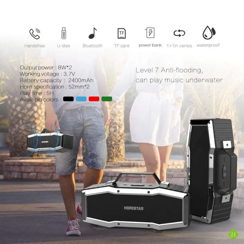 Hopestar A9 Ipx6 Водонепроницаемый Bluetooth динамик открытый портативный беспроводной