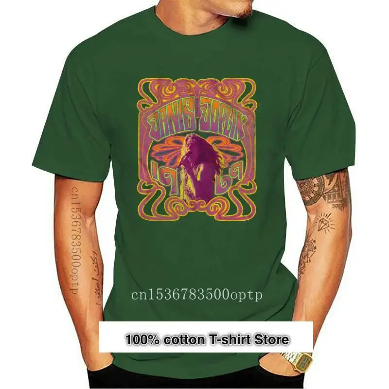 

Janis Joplin-Camiseta psicodélica para adultos, camiseta de Color Azul Marino