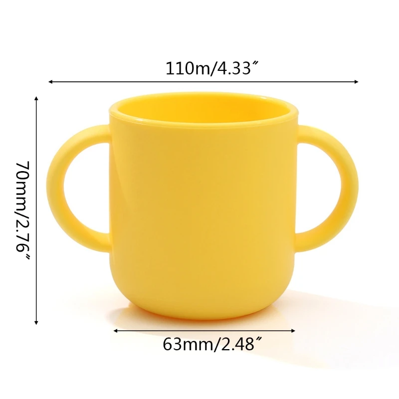 

BPA-free Baby Silicone Water Cup Double Handle Heat-resistant Infants Drinkware K3NE