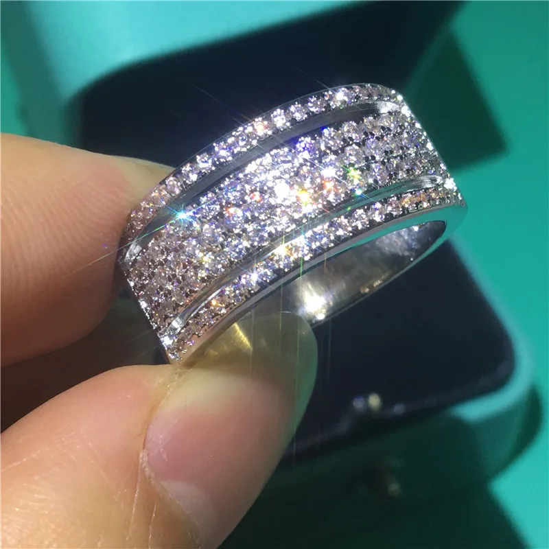 3 Choucong, модное кольцо с Луной, звездой, проложить AAAAA cz, 925 пробы, серебро, обручальное кольцо, кольца для женщин, вечерние ювелирные изделия - Цвет основного камня: 3