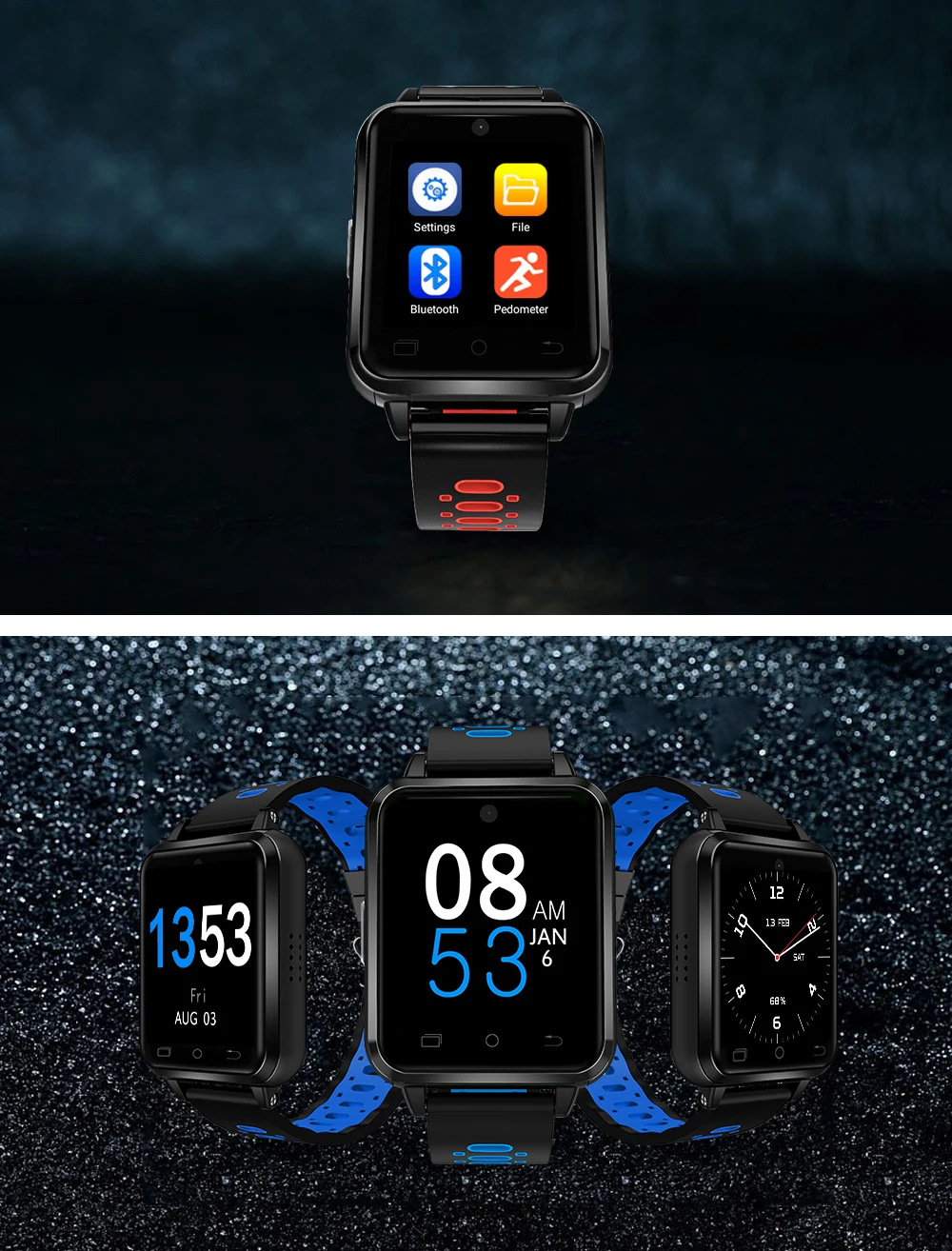 4G Детские умные часы Finow Q2 Smartwatch MTK6737 Android 6,0 IP67 водонепроницаемые sim-карты носимые устройства 2МП камера для Видеозвонок