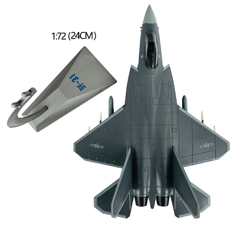 24cm 1/72, 1/48 масштаб, сплав, самолет, китайские ВВС, J-31, Gyrfalcon Fighter J31, модель, игрушки для детей, подарок для коллекции - Цвет: 24cm