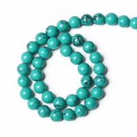 2021 natural stone beads loose spacer black line turquoise bead for jewelry making