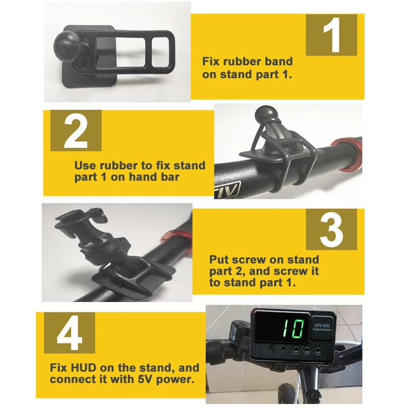 ABS PC Спидометр DC 5V ВКЛ/ВЫКЛ вращающийся держатель GPS универсальный