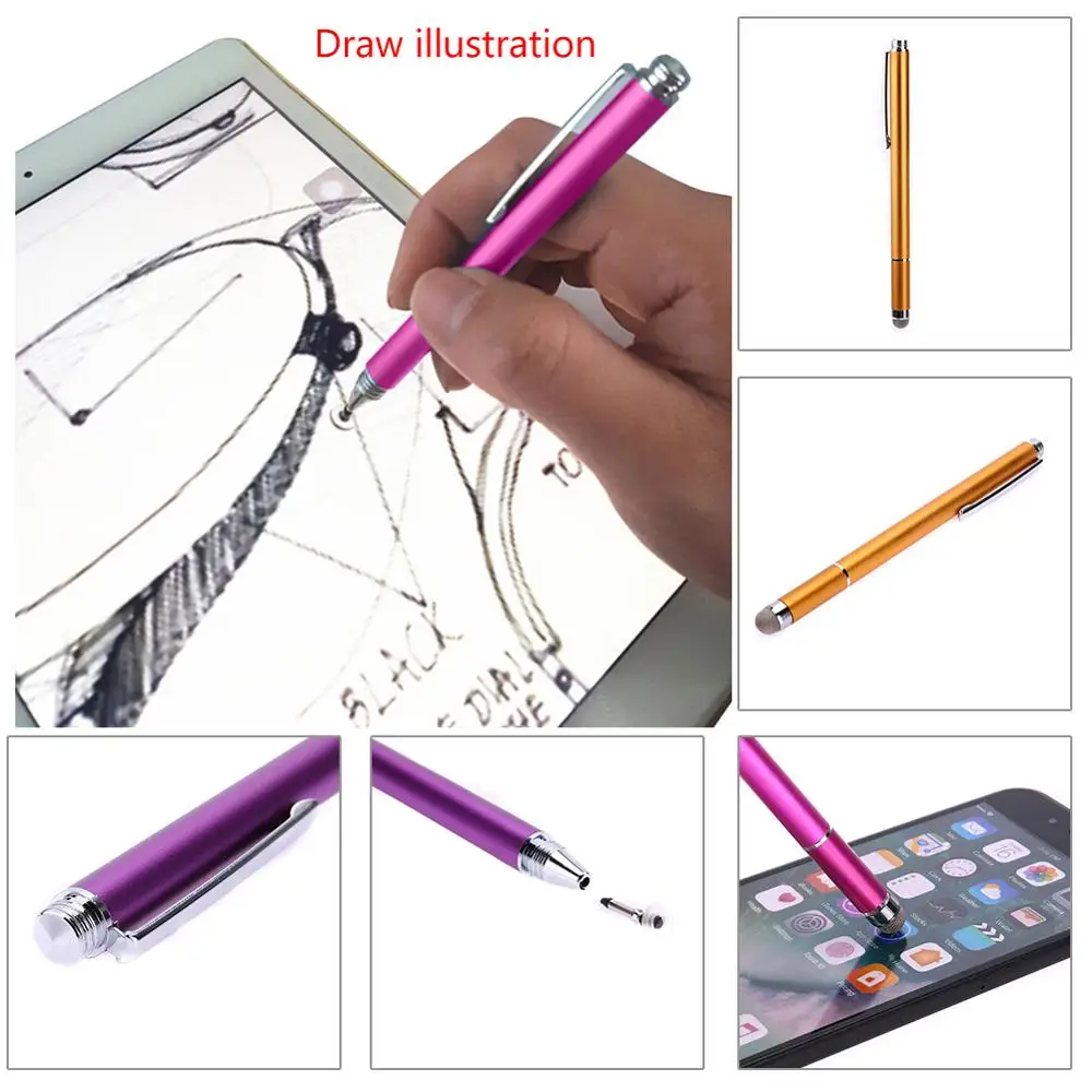 100pcs/lot 7.0mm replaceable conductive cloth tip suction cup 2 in 1 capacitive pen high-sensitivity multi-function stylus