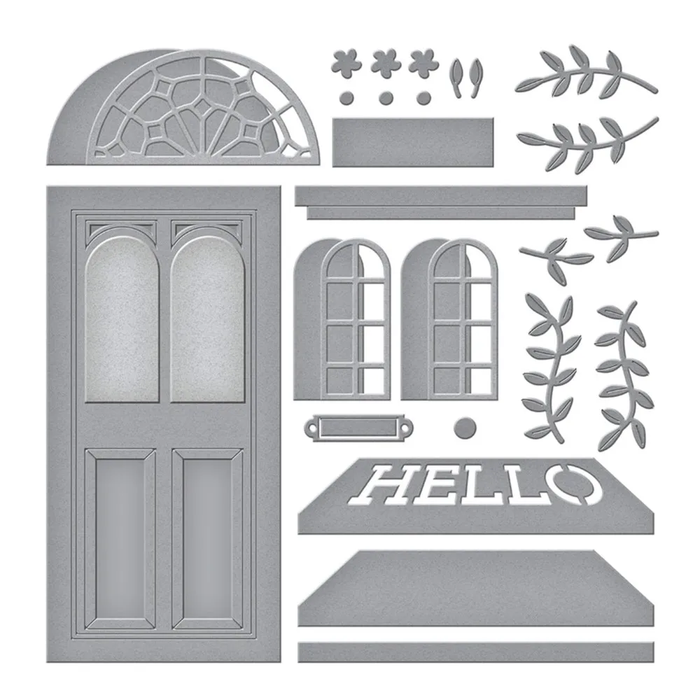 

Open House Door Base Etched Metal Craft Cutting Die DIY Scrapbook Paper Diary Decoration Card Handmade Embossing Product 2021