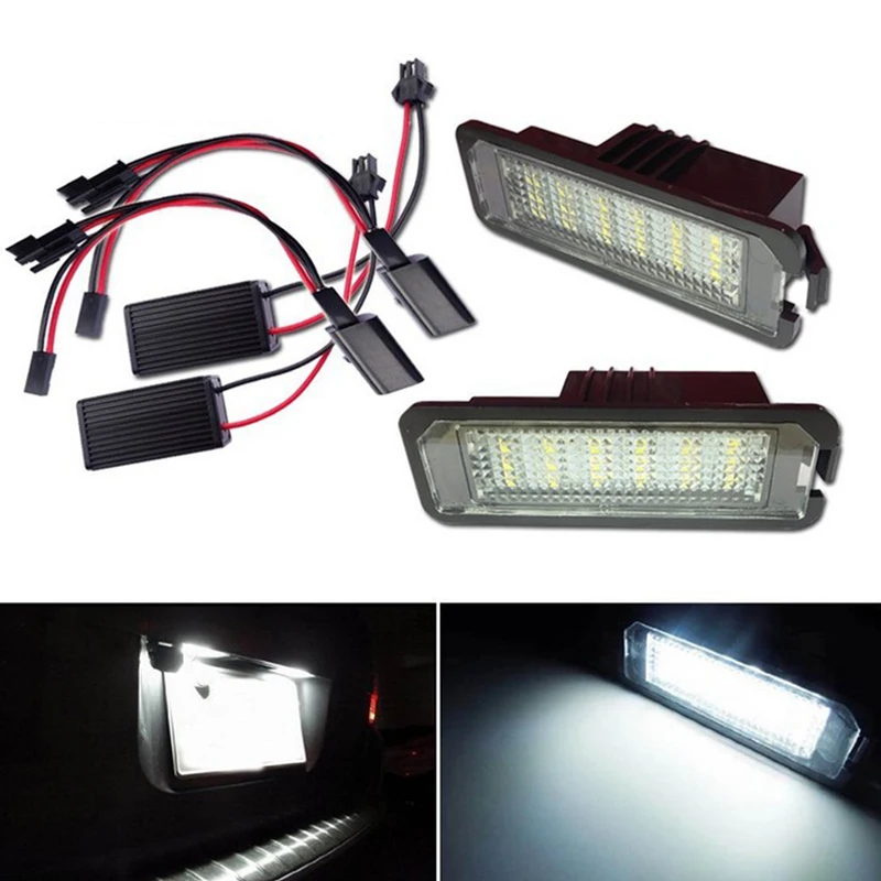 2 шт. светильник в 18xled подсветка номерного знака для VW GOLF 4 5 6 7 6R Passat B6 Lupo Scirocco Polo подсветильник ка