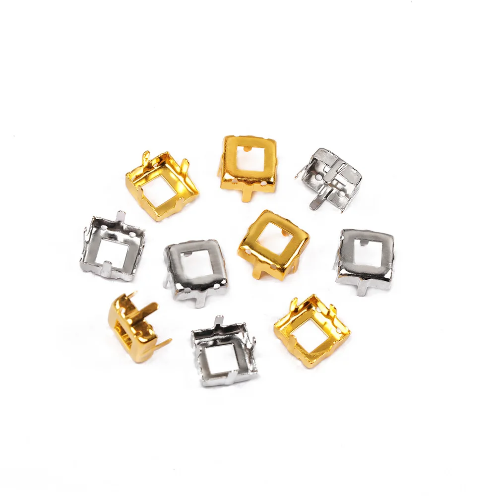 CTPA3bI 4447 Princess Square Golden Shadow Shape K9 Glass Crystal Sew On Claw Rhinestone With Holes DIY Clothing Accessories | Дом и сад