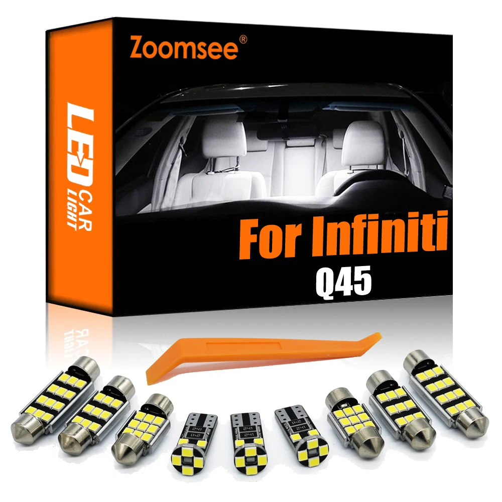 

Zoomsee 10Pcs Interior LED For Infiniti Q45 2001-2006 Canbus Vehicle Bulb Indoor Dome Reading Trunk Light No Error Auto Lamp Kit
