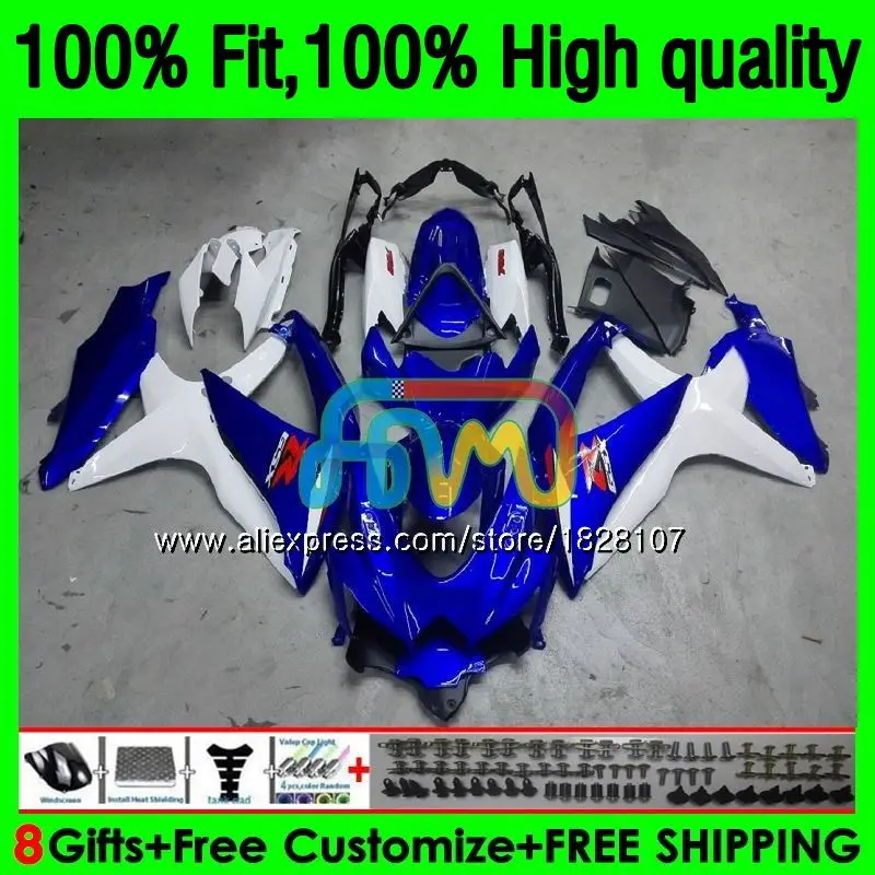 OEM для SUZUKI GSXR белого и синего цвета 600 750 CC GSX R600 GSXR600 08 09 10 38BS.20 K8 GSXR750 2008 2009 2010