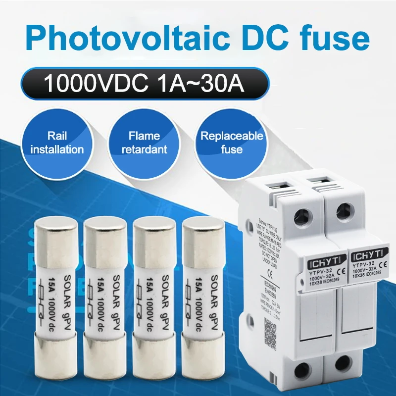 2P параллельный держатель предохранителя постоянного тока 10*38 мм Высоковольтный