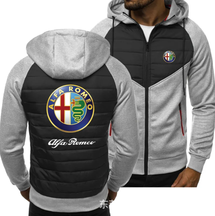 

2021new Men for ALFA ROMEO Car Logo Print Spring Autumn Mens Jacket Casual Sweatshirt Long Sleeve Mens zipper Jacket Man Hoody