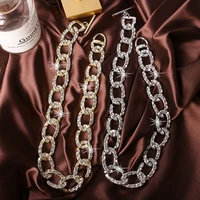 fyuan fashion golden link chain rhinestone choker necklaces for women 2020 geometric necklaces statement jewelry party bar gifts