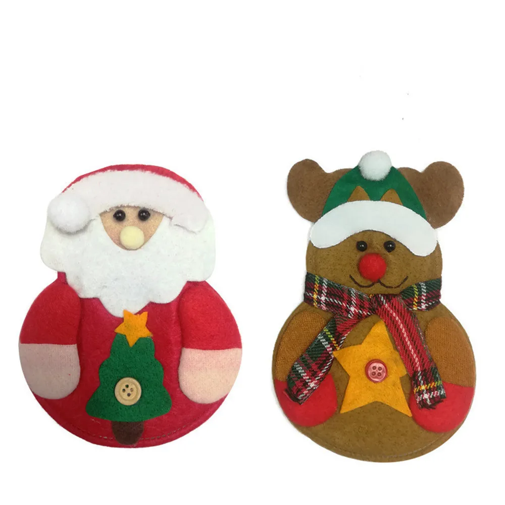 Рождественский костюм держатели для серебра декоративные футляры вилки мешок 4