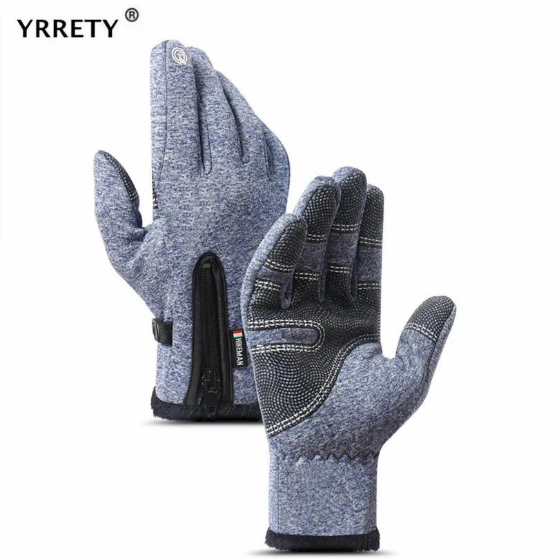 

YRRETY Men Warm Cycling Mittens Winter Gloves Non-Slip Mittens Waterproof Mens Ski Gloves Cycling Touched Screen Thermal Glove