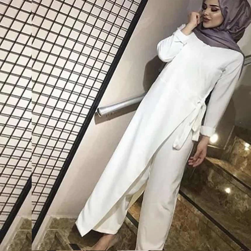 

Muslim Set Jumpsuit Outwear Hijab Wrap Dress Abayas for Women Dubai Abaya Turkey Robe Longue Femme Kaftan Islamic Clothing Jurk