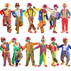 Мужские костюмы на Хэллоуин, забавный цирк, форма арлекина, мужской маскарадный костюм, косплей для взрослых, мужской, Женский костюм клоуна