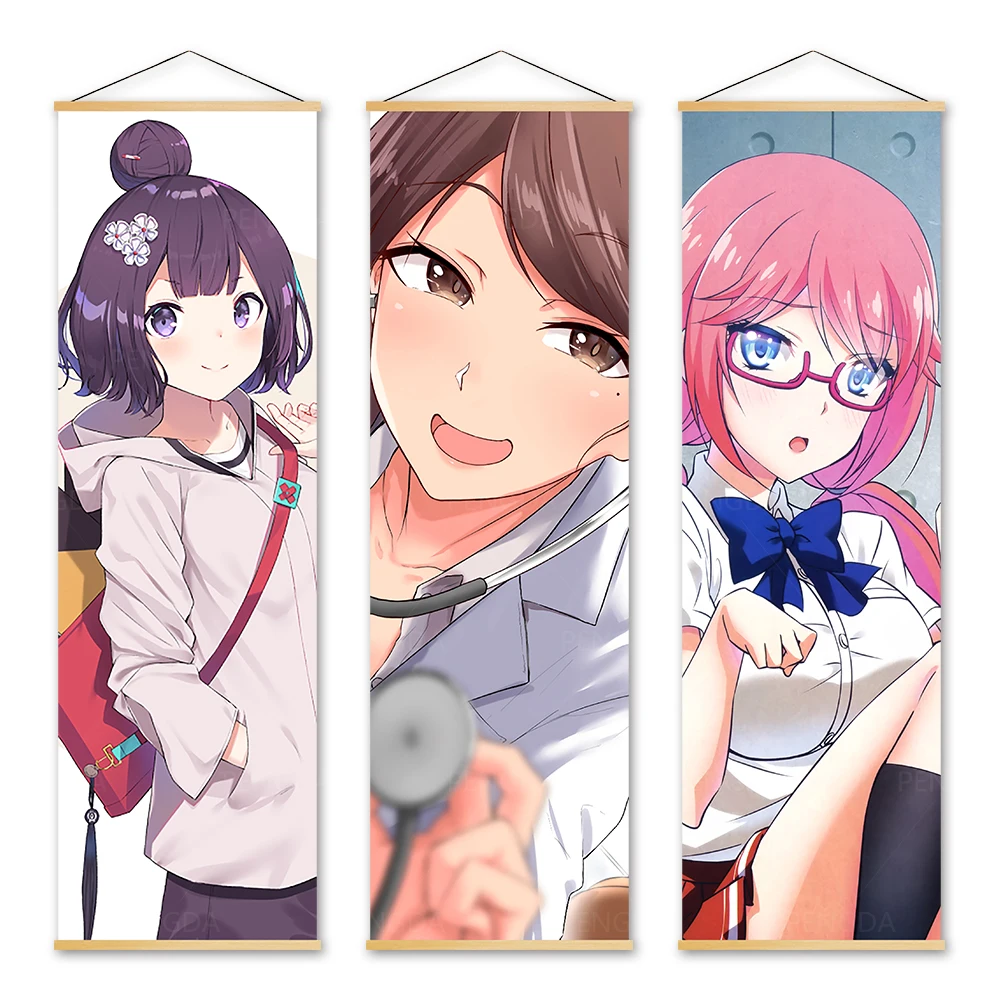 

Canvas Home Decor Classroom of the Elite Poster Print Pictures Wall Art Anime Wooden Scroll Hanging Painting Bedside Background