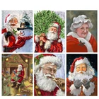 Настенные картины на Рождество для гостиной и детской комнаты, декор на холсте, настенное искусство, скандинавский мультяшный постер с Санта-Клаусом