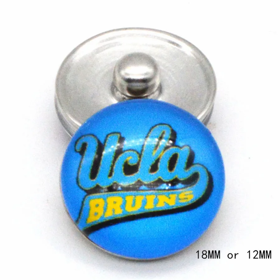 UCLA Bruins ncaa Баскетбол Спорт стеклянные пуговицы 18 мм 12 подходящие защелки Bracelet & Bangle
