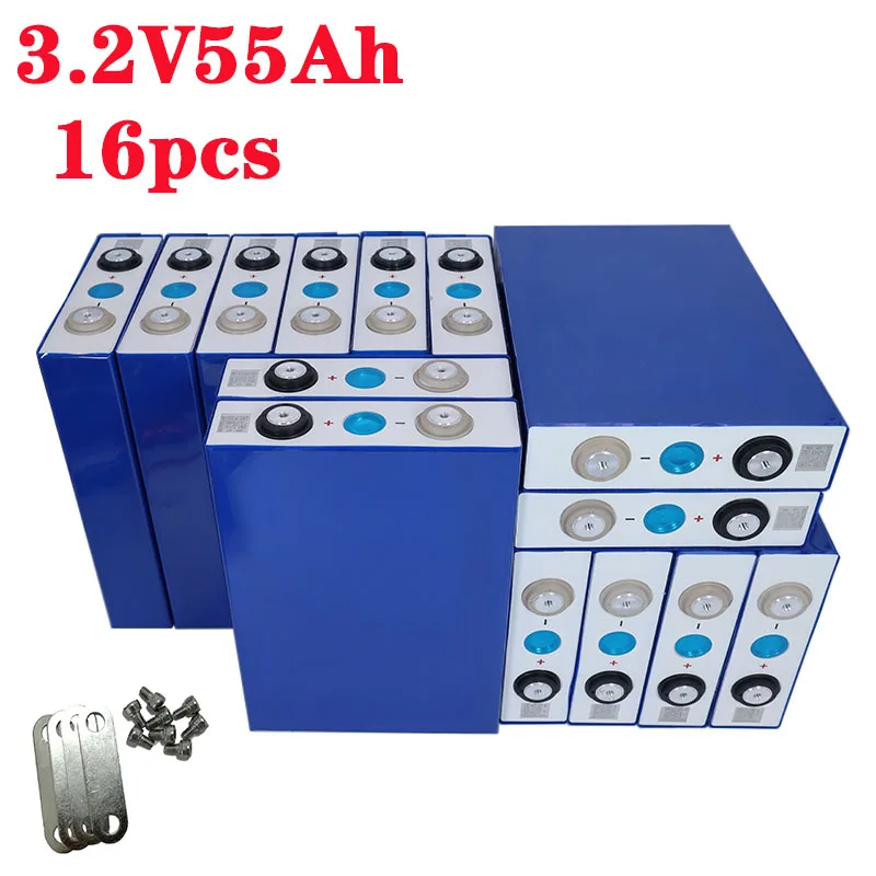 KLUOSI 16 шт 3 2 V 55Ah батарея LiFePO4 литий-железо фосфха большой емкости 55000mAh для