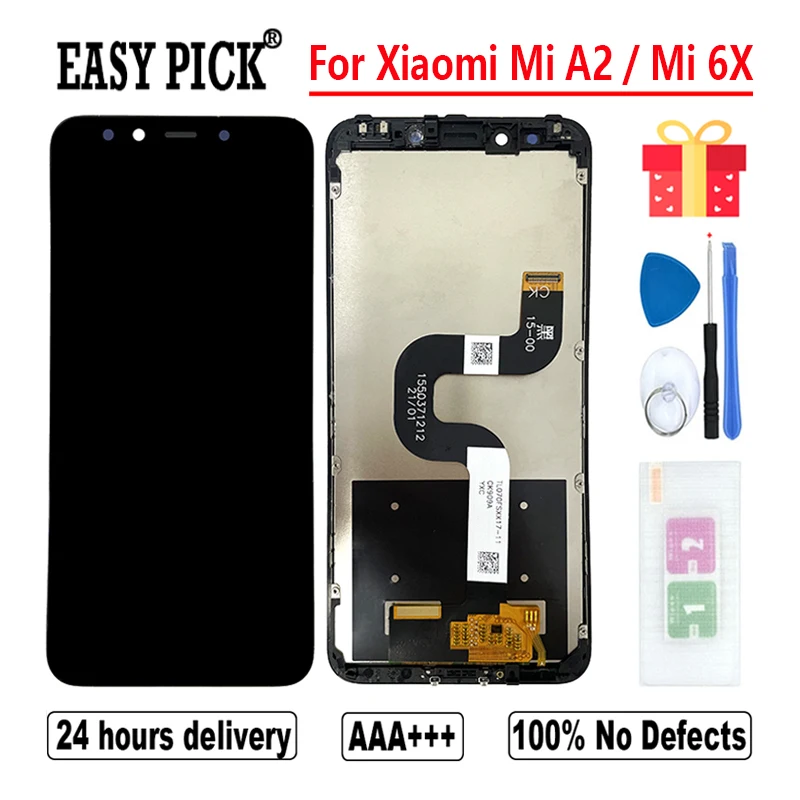 Для Xiaomi Mi 6X ЖК дисплей сенсорный экран дигитайзер сборка бесплатные инструменты