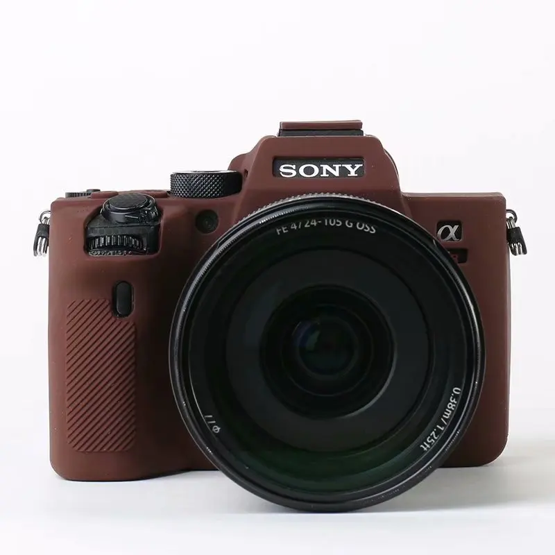 A74 A7R4 coffee Силиконовая кожа брони чехол корпус протектор для sony A6300/A6400 A7R III/A7M3 A7RM3/A9 ILCE-9/A7R IV A7RM4/A7 II A7M2 - Цвет: A74 A7R4 coffee