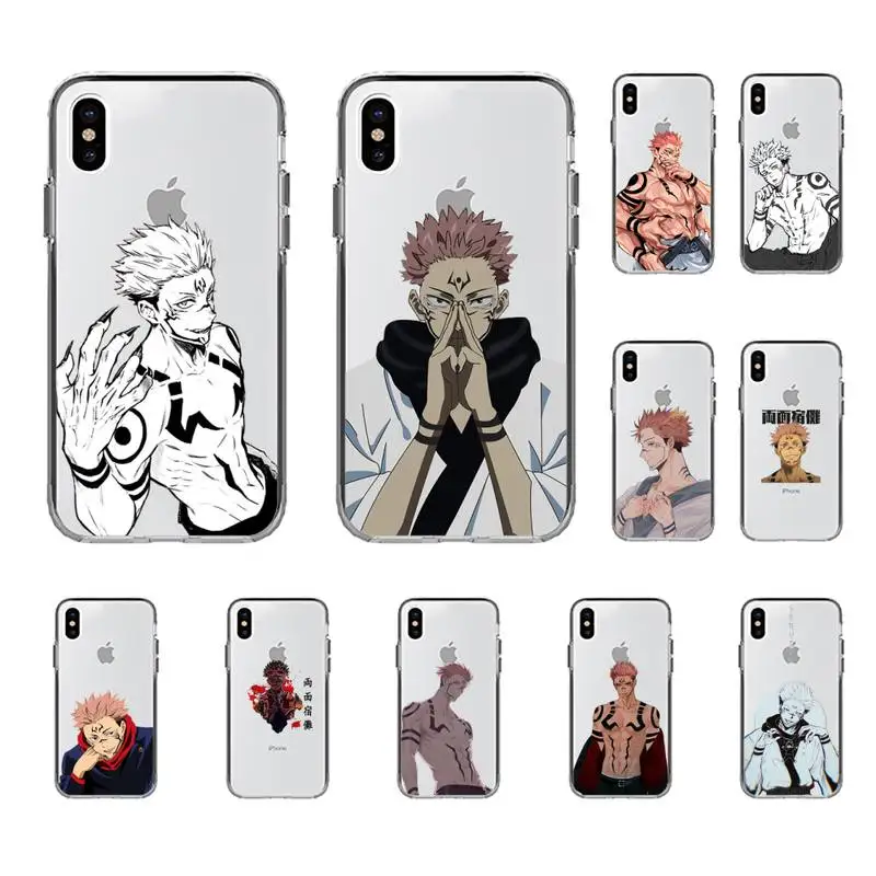 

TOPLBPCS Ryomen Sukuna Jujutsu Kaisen Anime Phone Case for iPhone 11 12 13 mini pro XS MAX 8 7 6 6S Plus X 5S SE 2020 XR cover