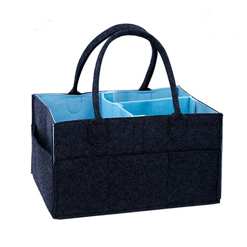 Blue black Войлочная Детская сумка для подгузников складная бутылка сумка для хранения подгузников детские сумки для мамы детская коляска Органайзер Многофункциональный Детский Органайзер - Цвет: Blue black