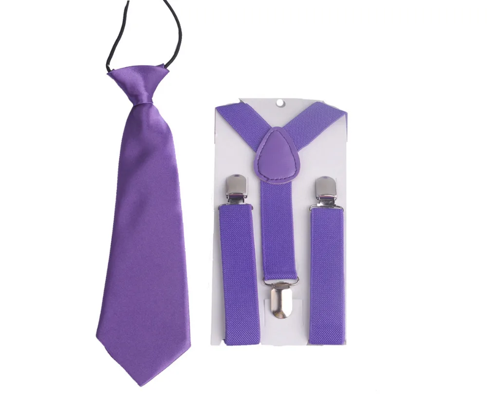 Фиолетовые Детские подтяжки для мальчиков и девочек с галстуком бабочкой легко