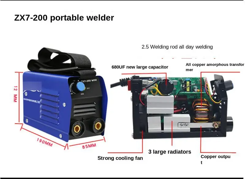Инверторная дуговая электросварочная машина IGBT 20-200A 110/220 В сварочные аппараты