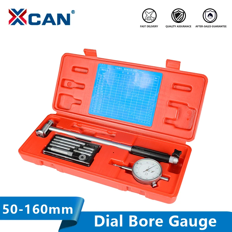 

XCAN Caliper Dial Bore Gauge 18-35/35-50/50-160mm Dial Indicator Micrometer Gauges Measuring Tools Dial Caliper