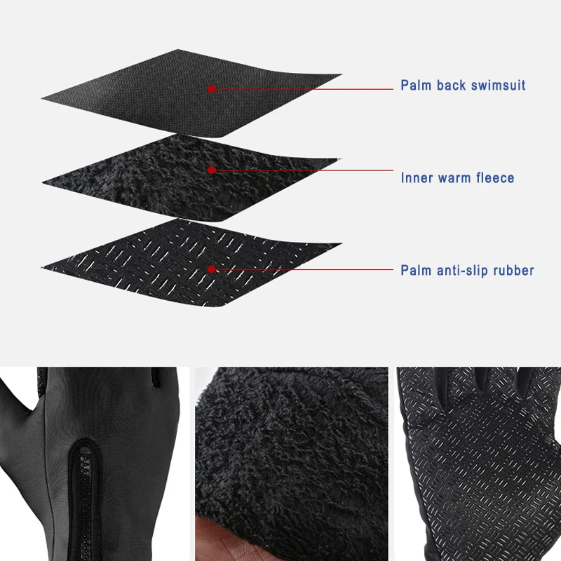 

Windproof Gloves Breathable Touching Screen Warm Non-slip Hiking Cycling Sports Gloves ASD88