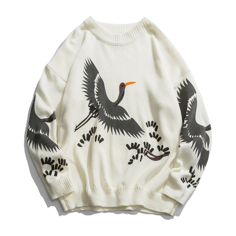 Любителей Костюмы Для мужчин кран узор Повседневное с О-образным вырезом