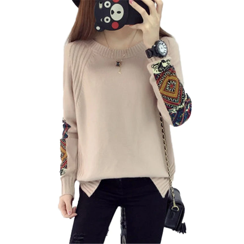 Новинка Сезон весна-осень Свитер женский пуловер размера плюс повседневные